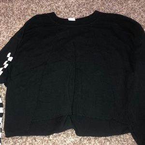 cropped black long sleeved